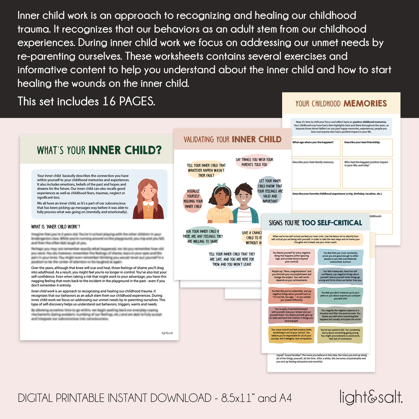 Reparenting your inner child worksheets