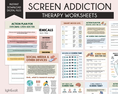 Screen time addiction worksheets
