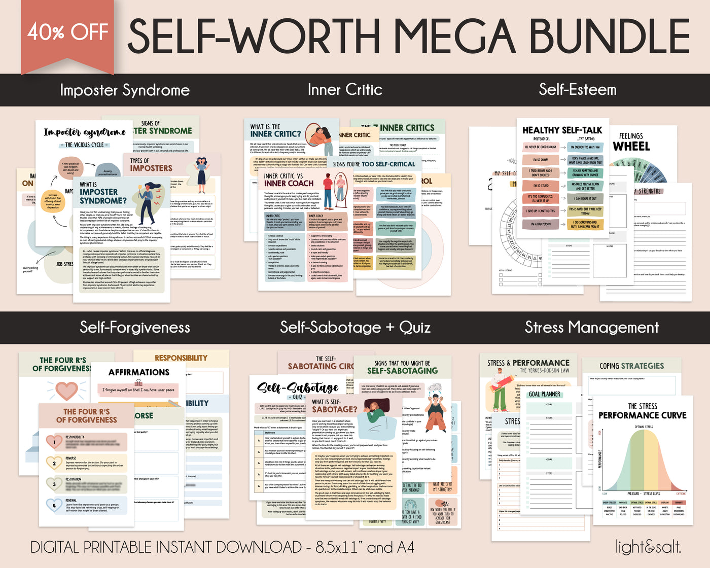 Self worth discovery therapy bundle, 40% off