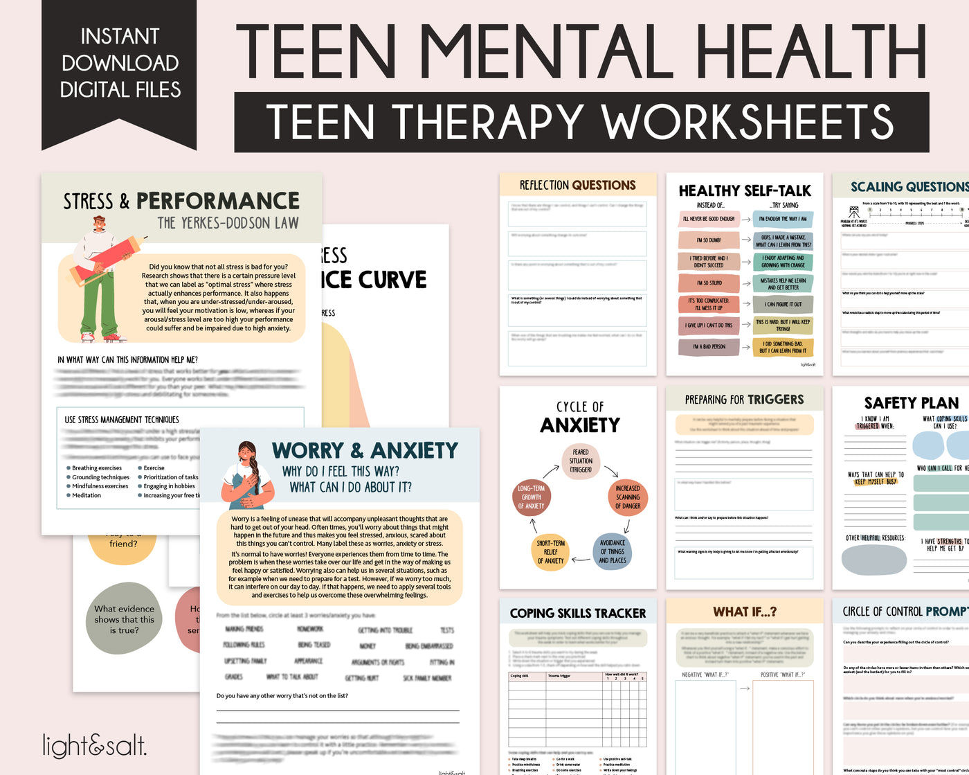 Teen Therapy Worksheets Mega Bundle