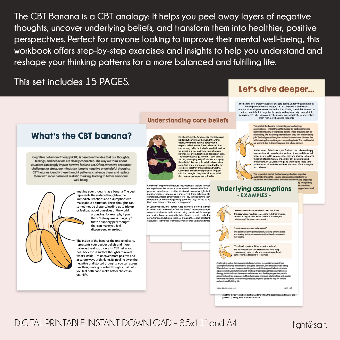 The CBT Banana exercise, therapy worksheets