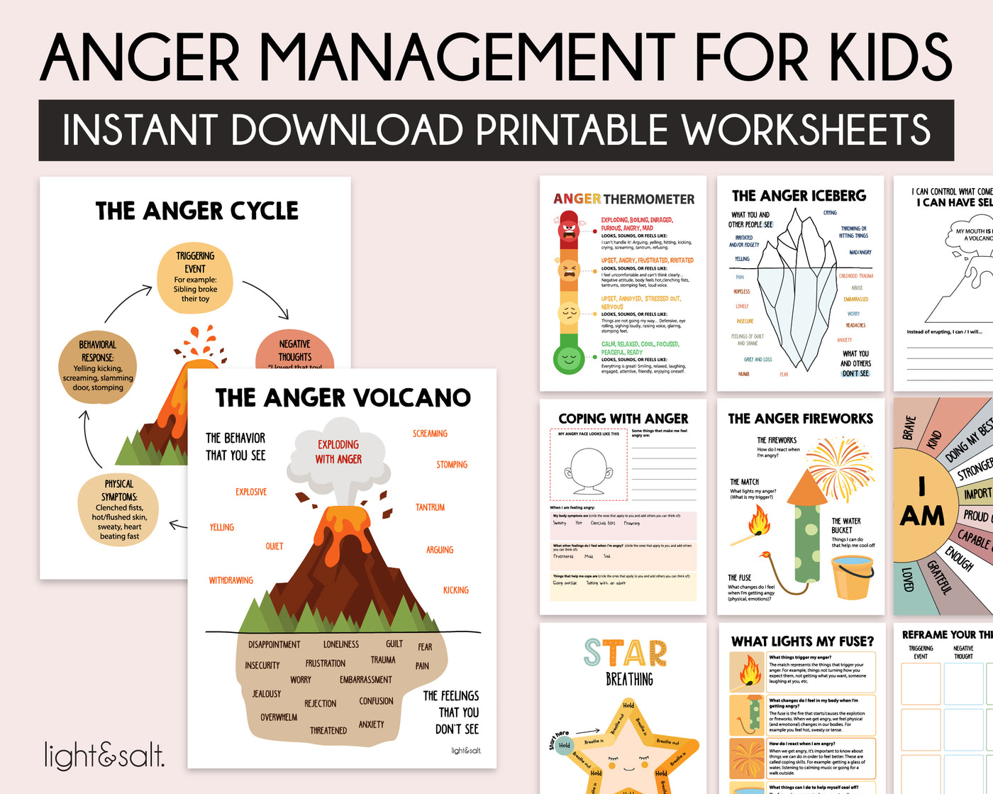 Anger Inventory Reflection Worksheet.pdf Anger management worksheets for kids – LightandSaltDesign