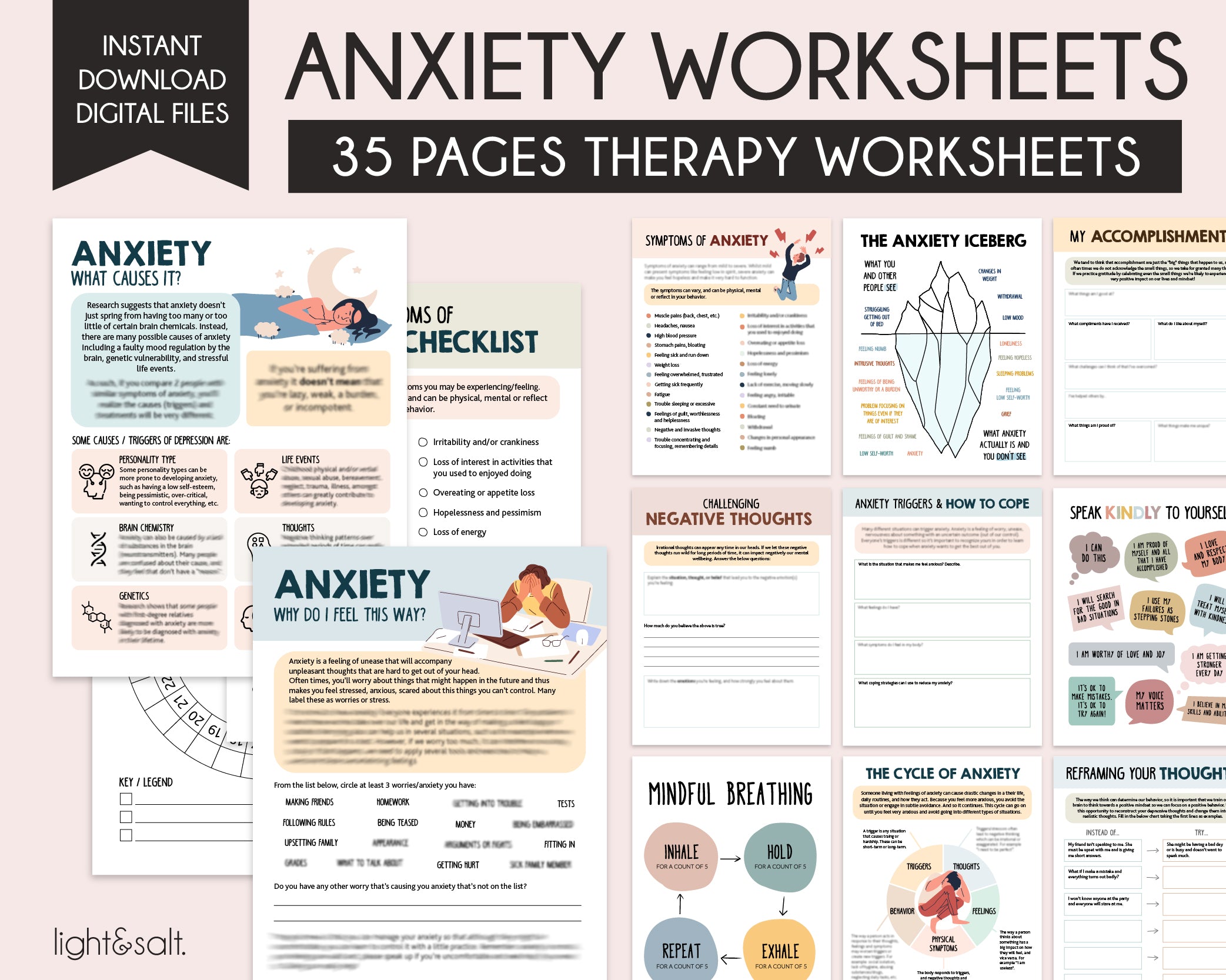 Anxiety Worksheets 371x480