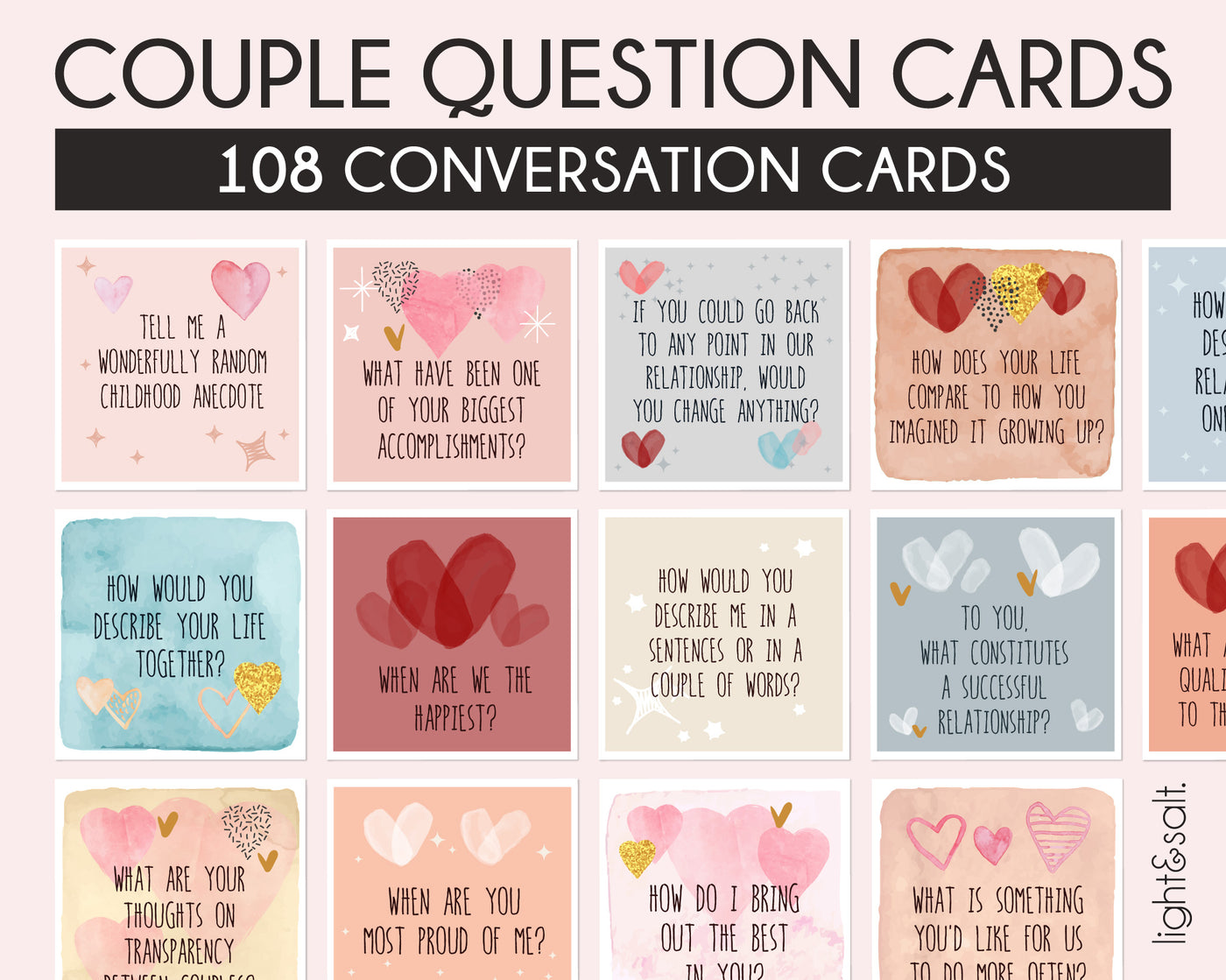 Couple question cards, couple conversation questions