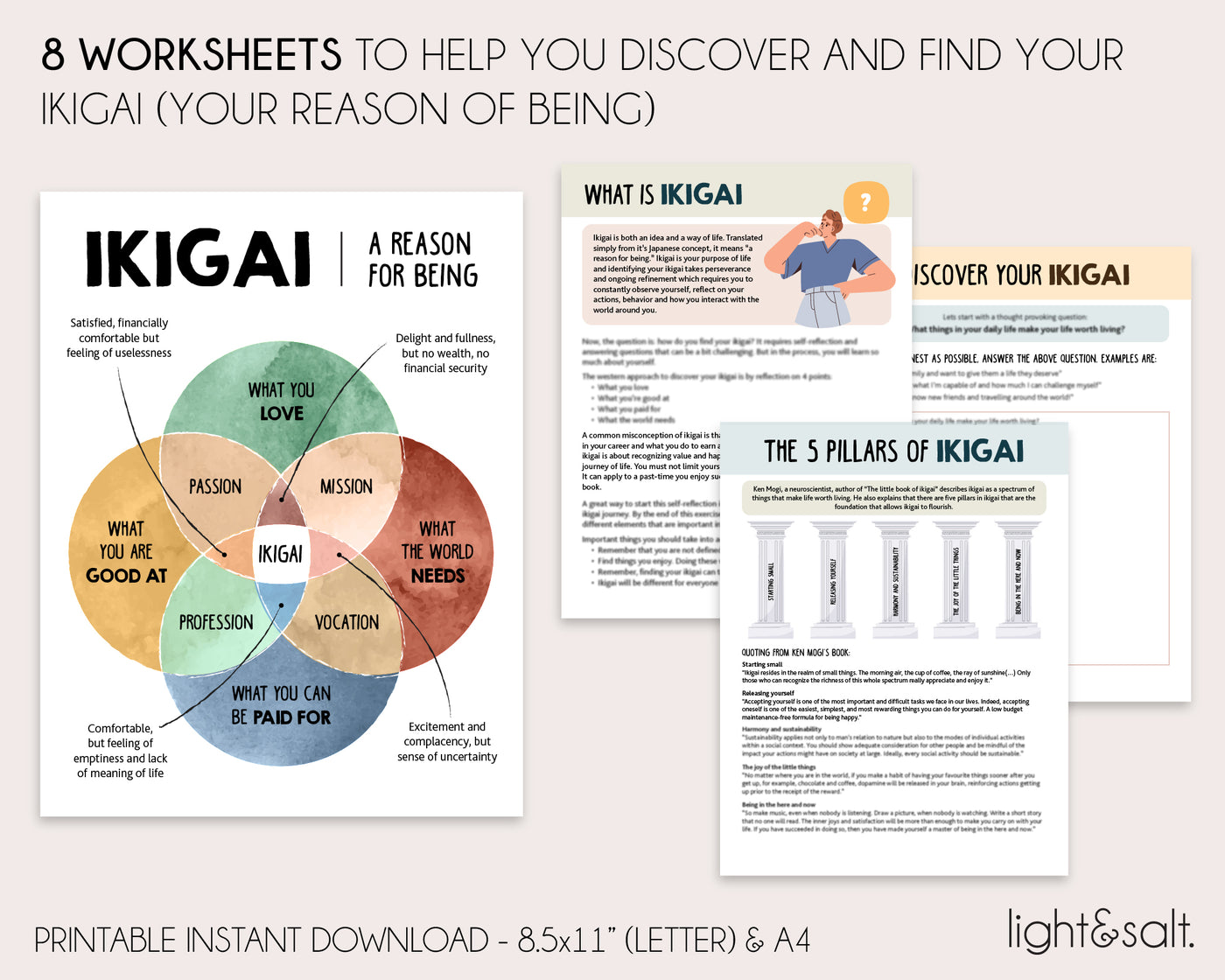 Find your ikigai printable worksheets