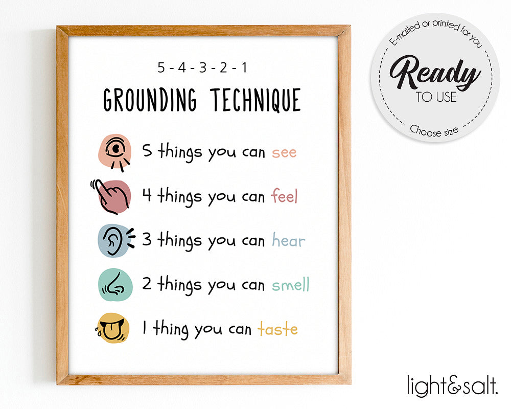 Grounding techniques poster set of 6