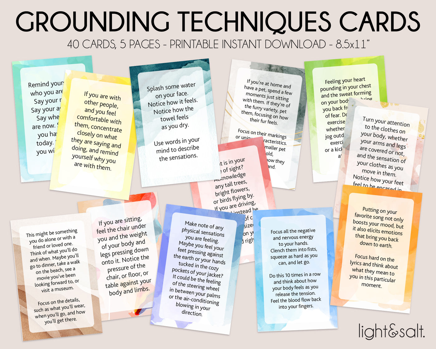 Anxiety Coping Cards bundle, 172 flash cards