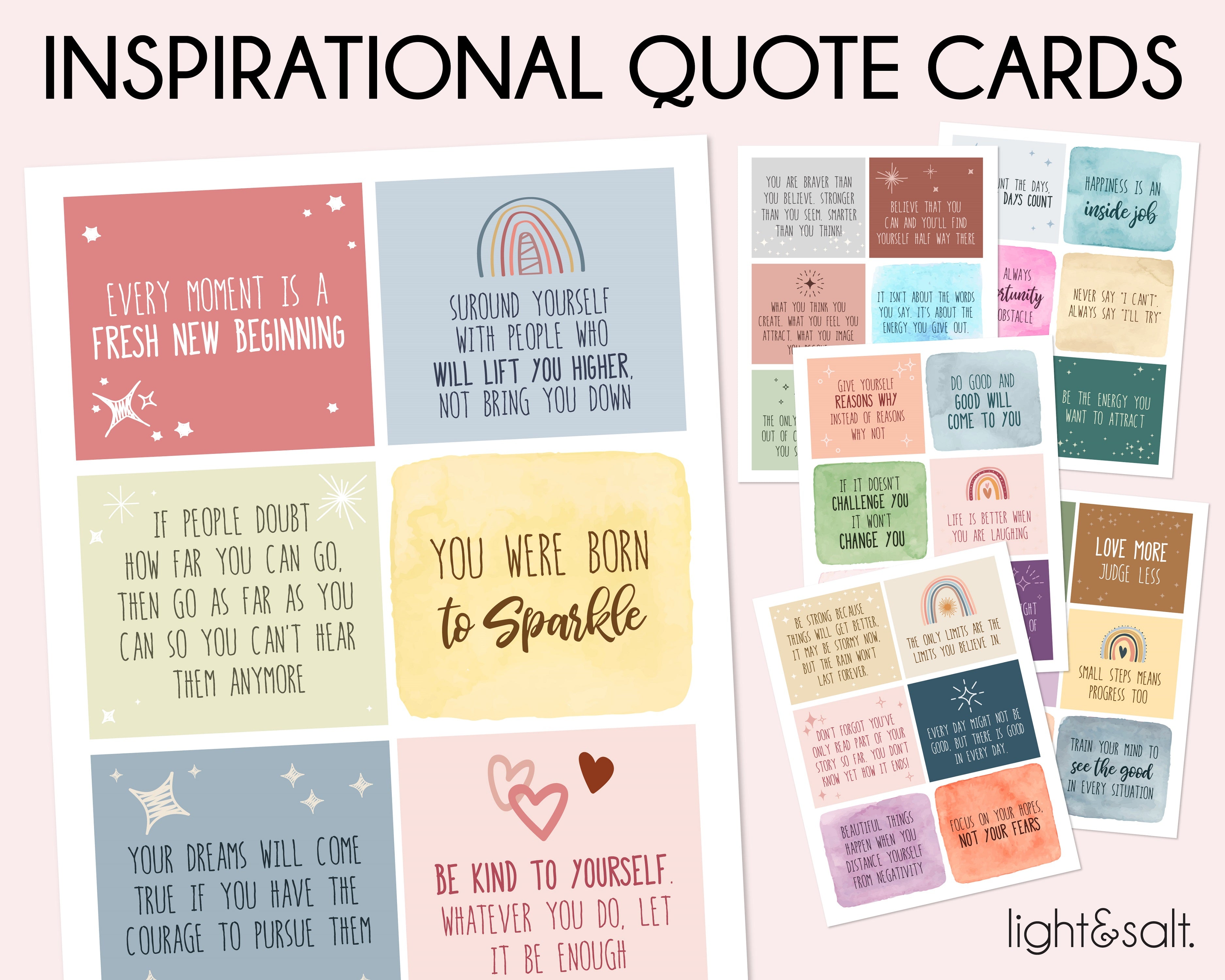 Inspirational quote cards – LightandSaltDesign
