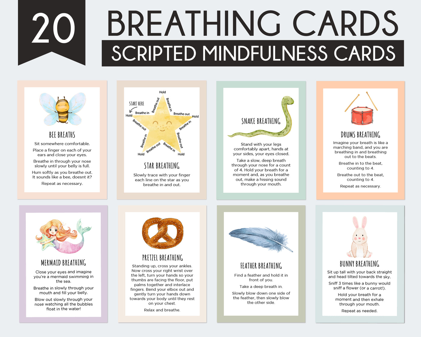 Mindfulness Breathing Cards for kids