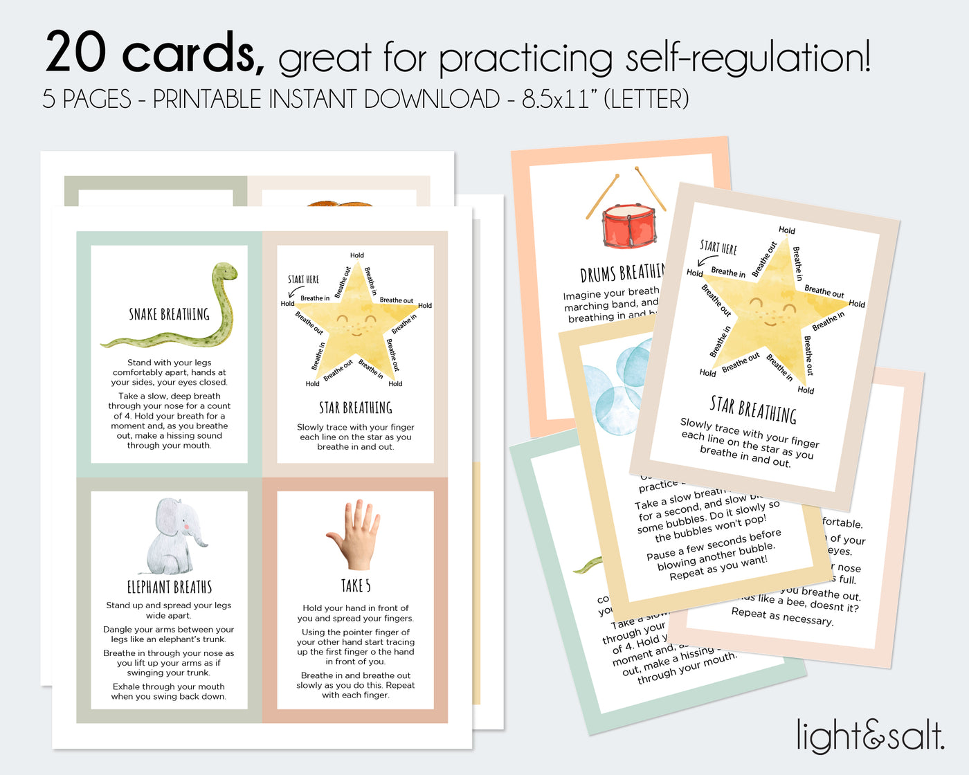 Mindfulness Breathing Cards for kids