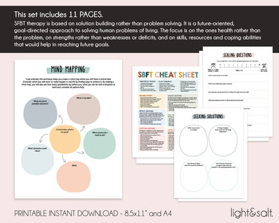 SFBT solution focused therapy therapy worksheets