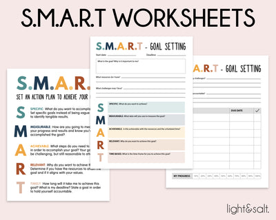 SMART goals template worksheets