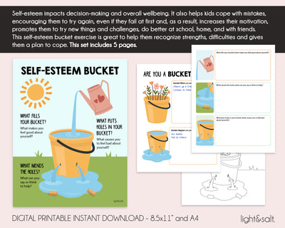 The self esteem bucket, confidence activity for kids