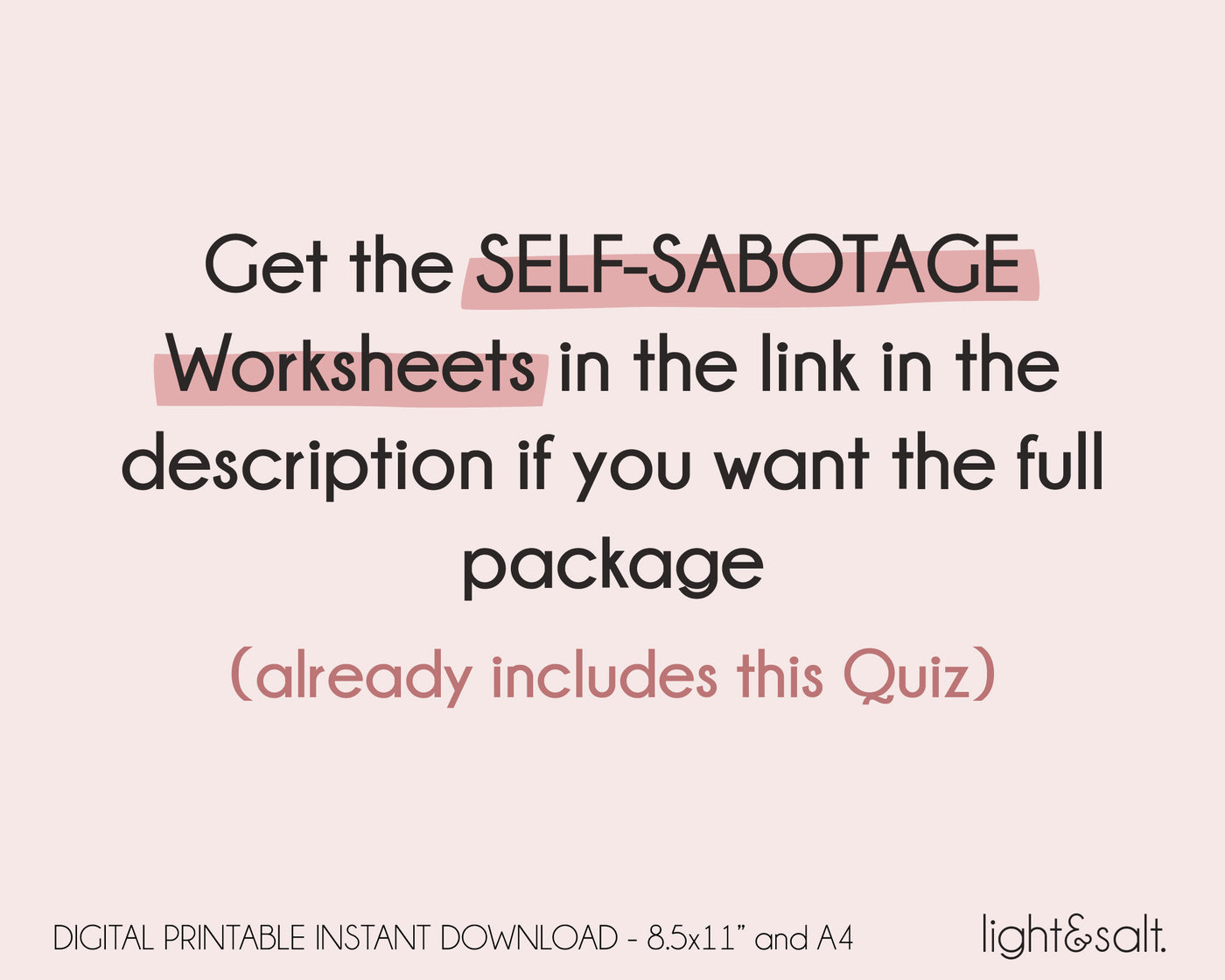 Self Sabotage Quiz