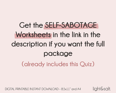 Self Sabotage Quiz