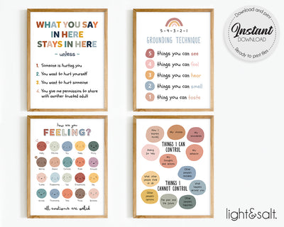 Therapy office decor poster set of 4