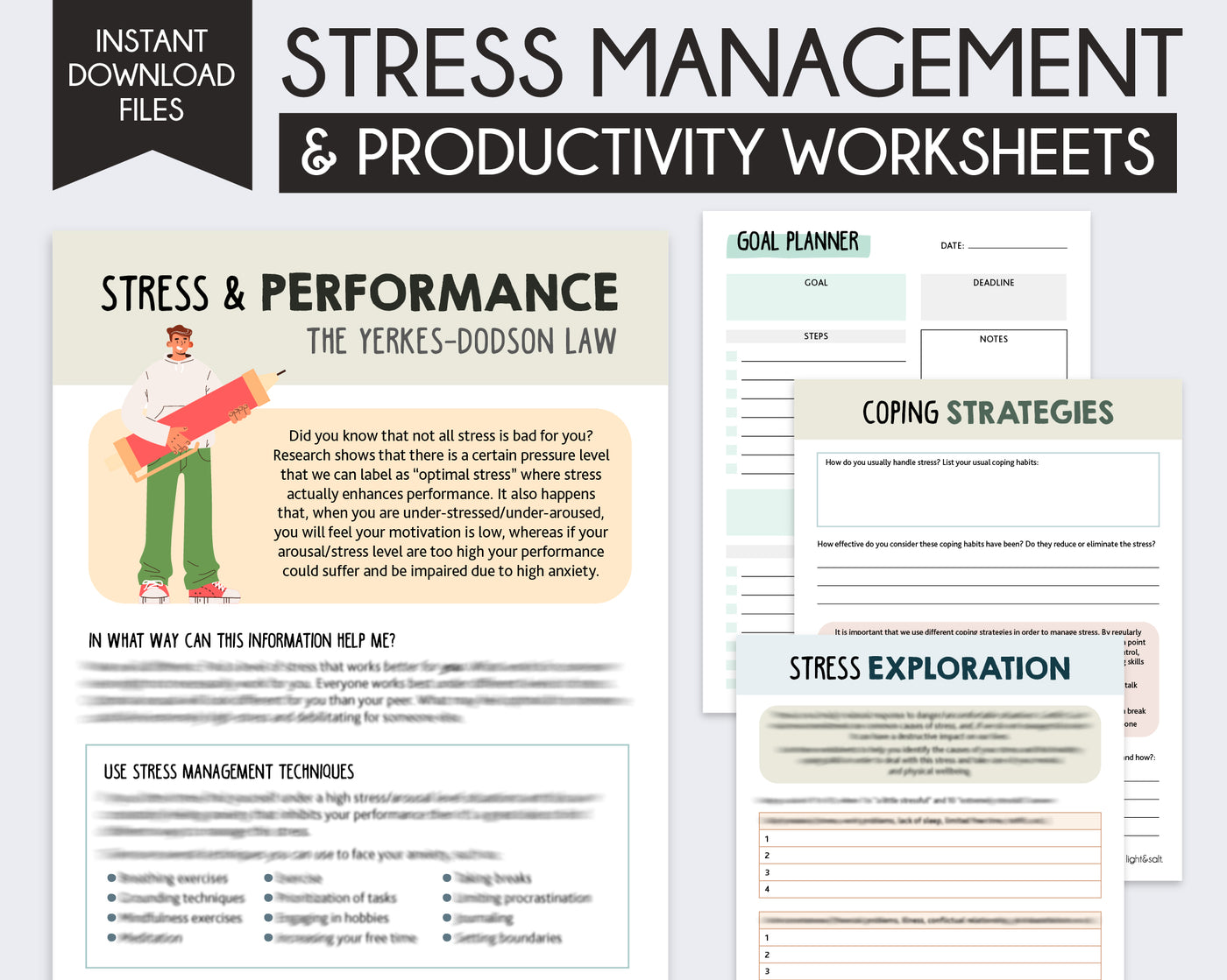 Stress management worksheets