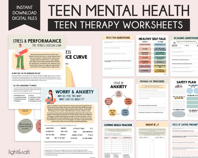 Teen mental health therapy worksheets