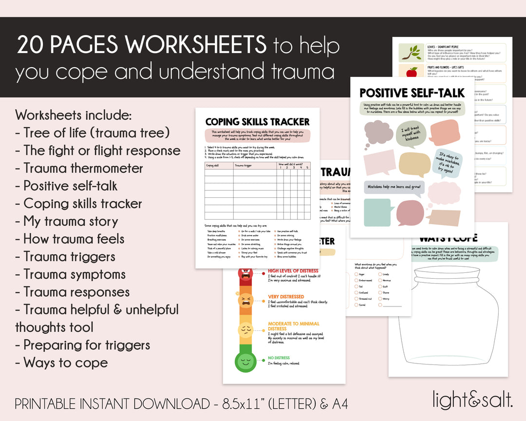 Ptsd Worksheets Trauma Workbook For Adults | Gentle Observations