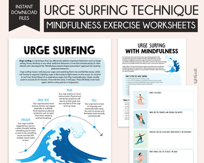 Urge surfing mindfulness technique therapy worksheets