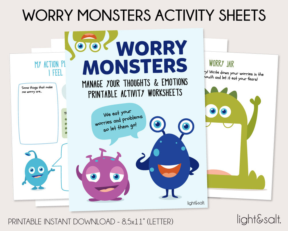 worry monsters Worry Monster Activity book – LightandSaltDesign