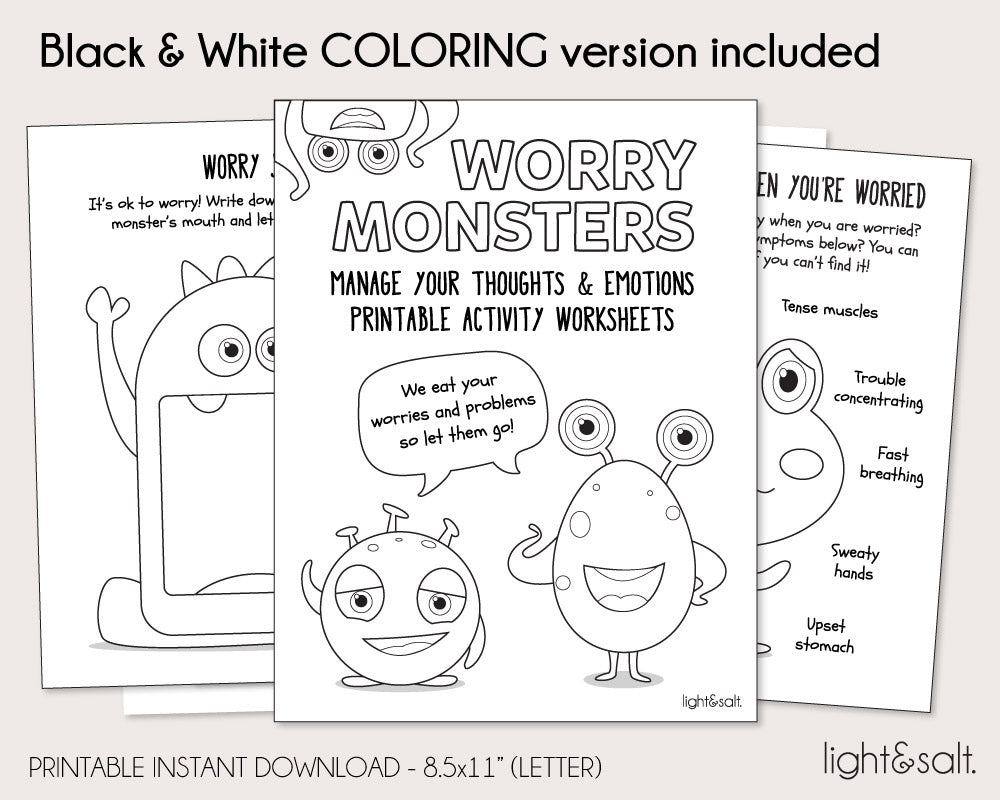Worry Monster Activity book